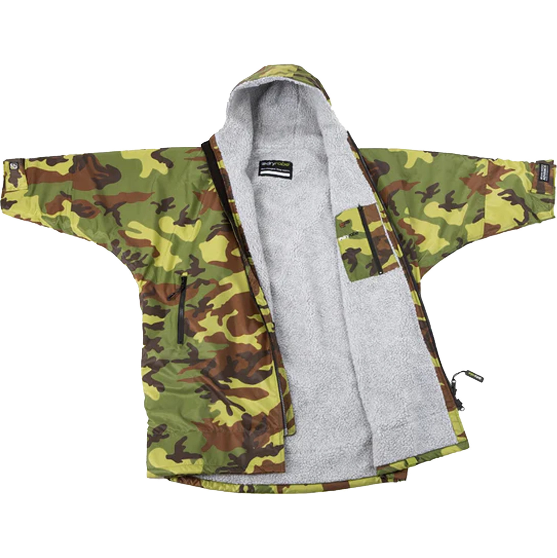 2025 Dryrobe Junior Advance Long Sleeve Changing Robe V3 V3KSLSDA - Grey / Camo